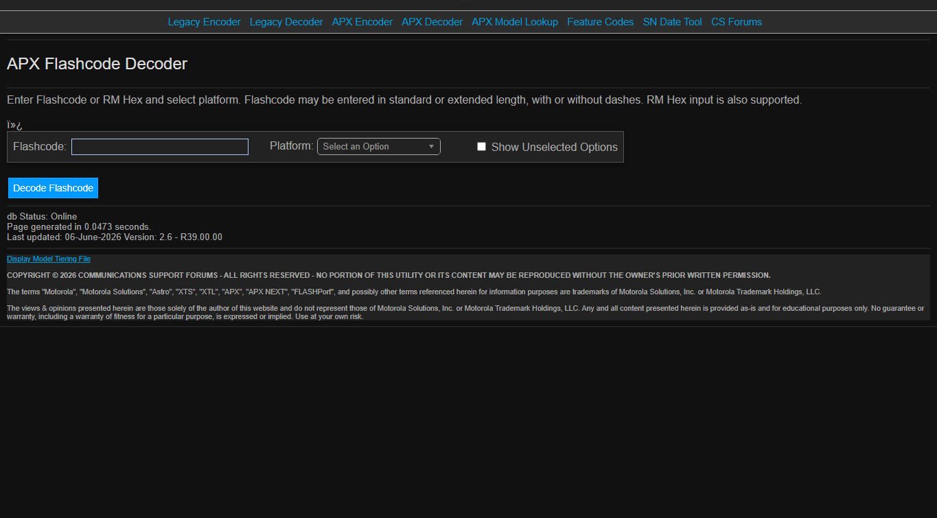 APX Decoder screenshot