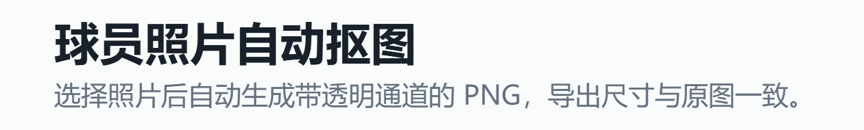 球员照片自动抠图